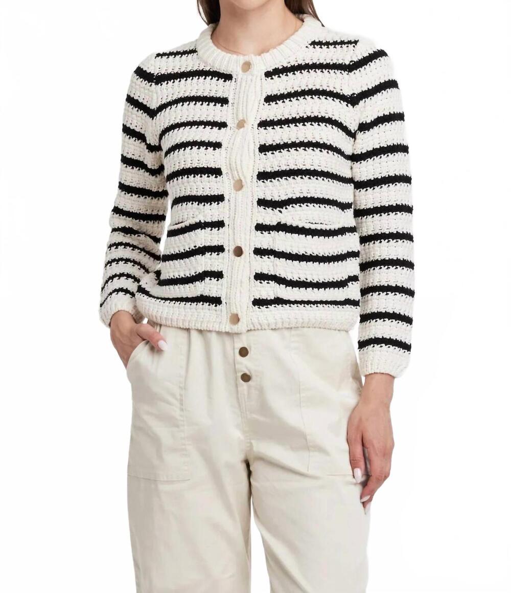 NEW ANOTHER LOVE trixie cardigan in cream + black